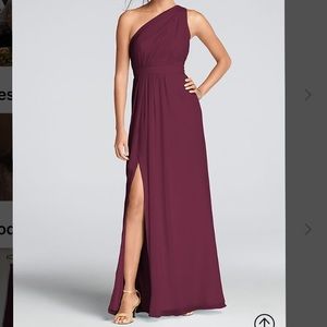 One Shoulder Crinkle Chiffon Dress F18055